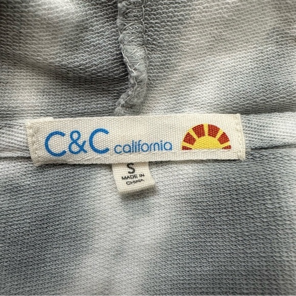 C&C California Boho Tie Dye Twist Front Hoodie Sweatshirt, Sz Small - Picture 10 of 13
